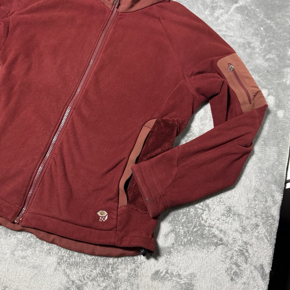 MOUNTAIN HARDWARE WOMENS OAKORAM RED FLEECE FULL ZIP SIZE MEDIUM - Picture 2 of 11